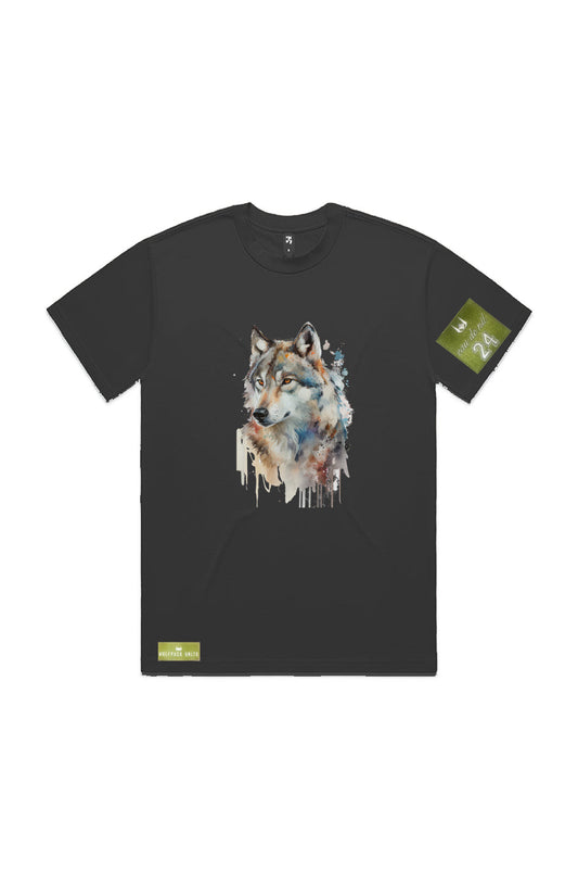 WOLFPACK UNLTD S/S GRAPHIC TEE | BLOOD ORANGE MOON | BLACK