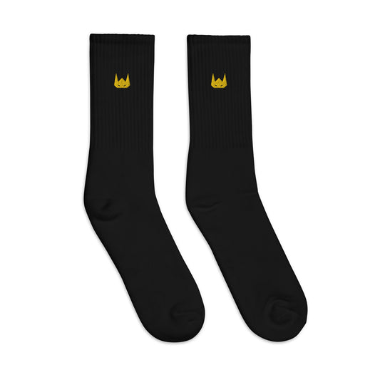 WOLFPACK UNLTD EMBROIDERED SOCKS | ECRU BEIGE LOGO