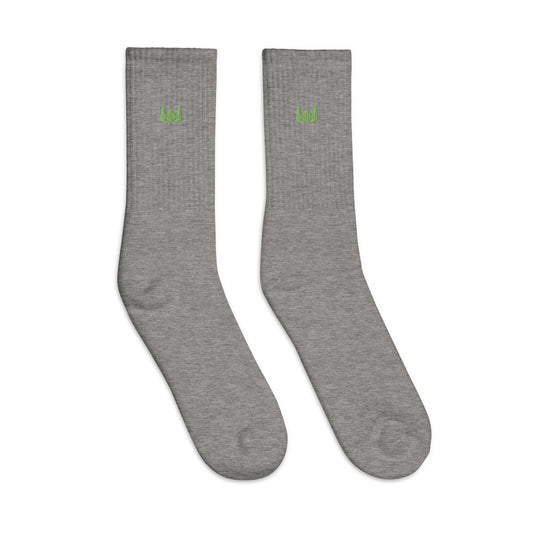 WOLFPACK UNLTD EMBROIDERED SOCKS | LIGHT OLIVE GREEN LOGO