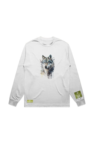 WOLFPACK UNLTD L/S GRAPHIC TEE | WHITE NIGHT RIDER | WHITE