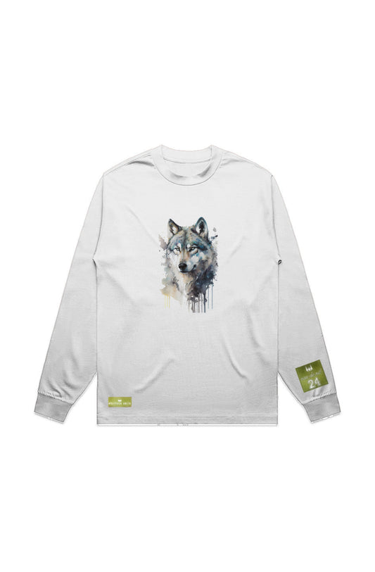 WOLFPACK UNLTD L/S GRAPHIC TEE | WHITE NIGHT RIDER | WHITE