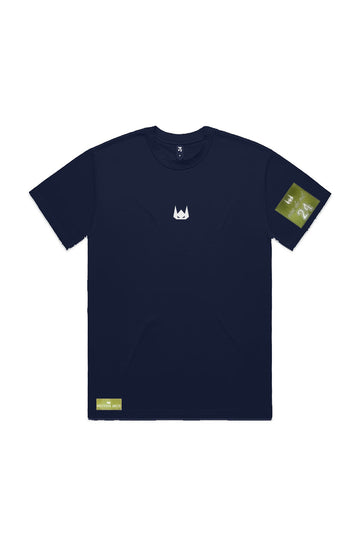 WOLFPACK UNLTD "BOLD STATEMENT" HEAVYWEIGHT OVERSIZED S/S EMBROIDERED TEE | NAVY BLUE
