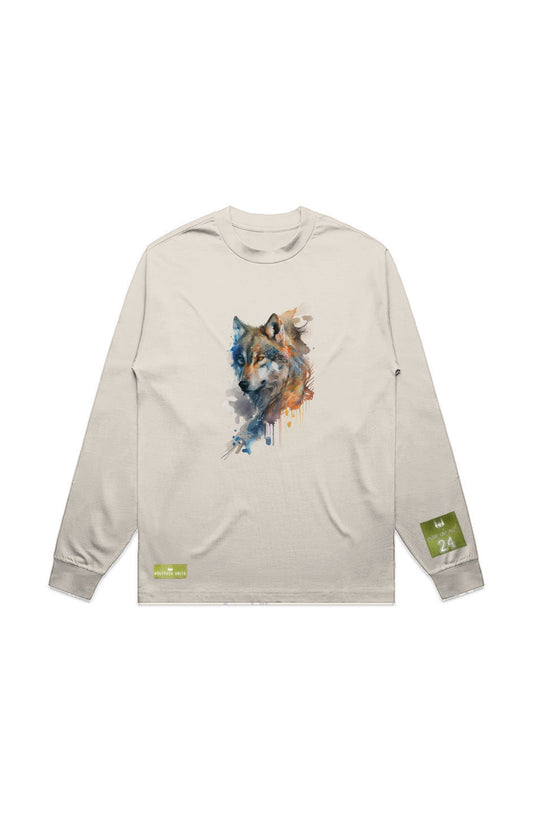 WOLFPACK UNLTD L/S GRAPHIC TEE | BLUE PALE MOON |ECRU BEIGE