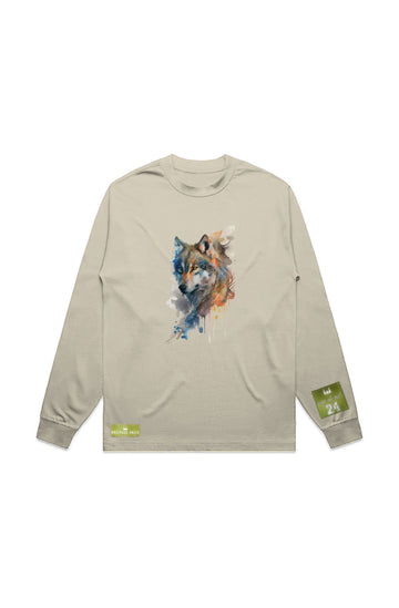 WOLFPACK UNLTD L/S GRAPHIC TEE | BLUE PALE MOON |BUTTER BEIGE