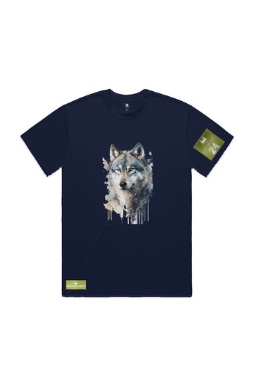 WOLFPACK UNLTD S/S GRAPHIC TEE | WHITE NIGHT RIDER | NAVY BLUE
