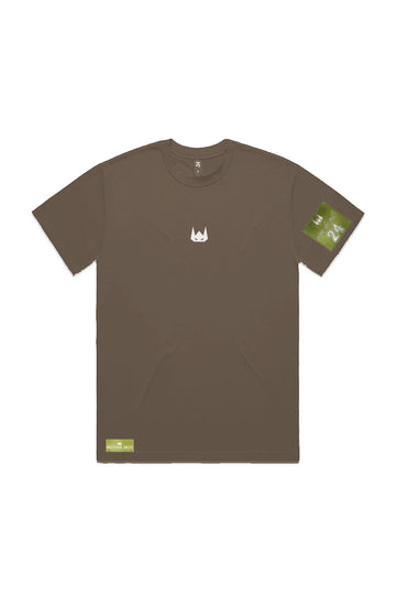 WOLFPACK UNLTD "BOLD STATEMENT" HEAVYWEIGHT OVERSIZED S/S EMBROIDERED TEE | WALNUT BROWN