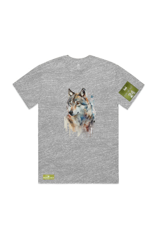 WOLFPACK UNLTD S/S GRAPHIC TEE | BLOOD ORANGE MOON | ATHLETIC GRAY