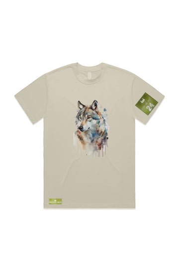 WOLFPACK UNLTD S/S GRAPHIC TEE | BLOOD ORANGE MOON | BUTTER BEIGE