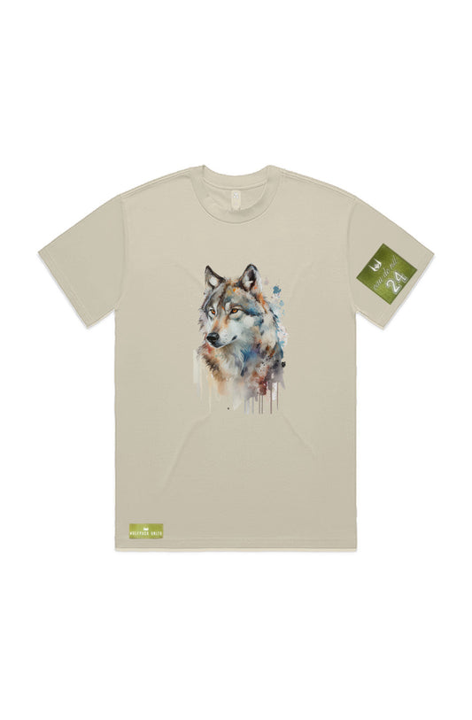 WOLFPACK UNLTD S/S GRAPHIC TEE | BLOOD ORANGE MOON | BUTTER BEIGE
