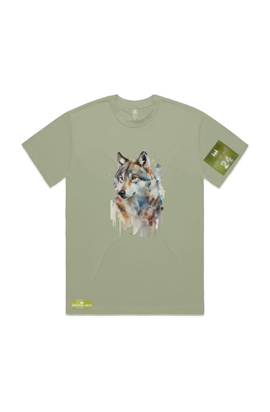 WOLFPACK UNLTD S/S GRAPHIC TEE | BLOOD ORANGE MOON | PISTACHIO