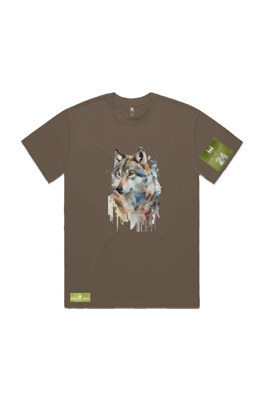 WOLFPACK UNLTD S/S GRAPHIC TEE | BLOOD ORANGE MOON | WALNUT BROWN