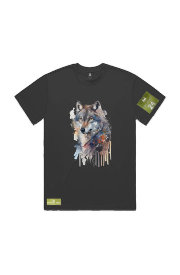 WOLFPACK UNLTD S/S GRAPHIC TEE | SILVER PALE MOON | BLACK