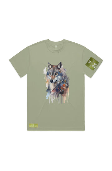 WOLFPACK UNLTD S/S GRAPHIC TEE | SILVER PALE MOON | PISTACHIO