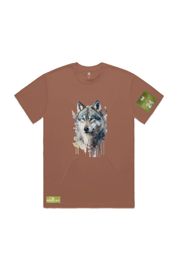 WOLFPACK UNLTD S/S GRAPHIC TEE | WHITE NIGHT RIDER | CLAY BROWN