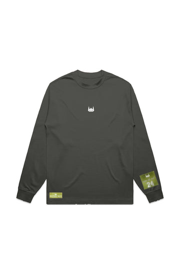 WOLFPACK UNLTD "BOLD STATEMENT" HEAVYWEIGHT OVERSIZED L/S EMBROIDERED TEE | CYPRESS