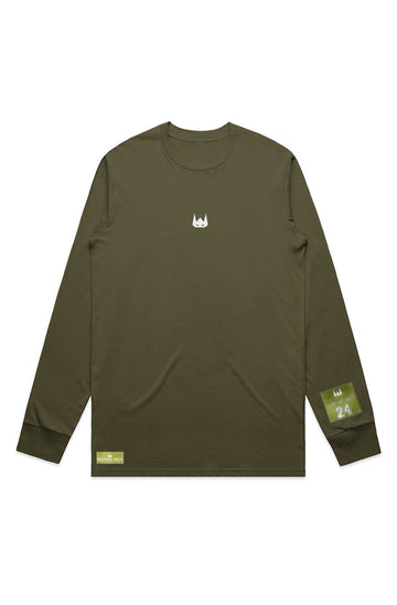 WOLFPACK UNLTD "STATEMENT" LIGHTWEIGHT TEE L/S EMBROIDERED LOGO | ARMY GREEN