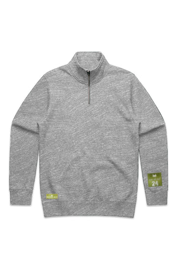 WOLFPACK UNLTD "STENCIL HALF ZIP" PREMIUM HEAVYWEIGHT SWEATER | ATHLETIC GRAY