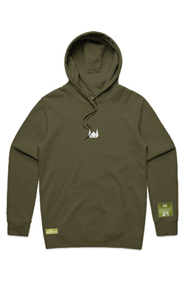 WOLFPACK UNLTD "STENCIL" PREMIUM HEAVYWEIGHT HOODIE | ARMY GREEN