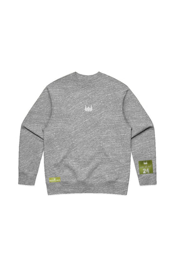 WOLFPACK UNLTD "THE ARMOR" HEAVYWEIGHT EMBROIDERED CREWNECK SWEATER | ATHLETIC GREY