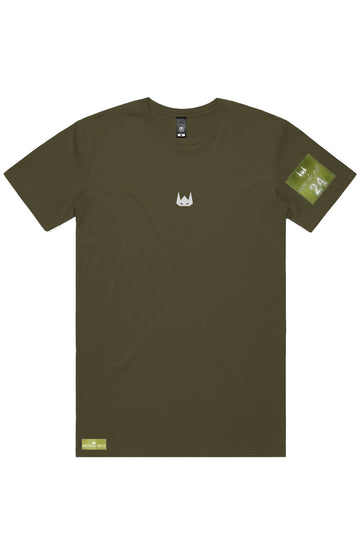 WOLFPACK UNLTD "STATEMENT" LIGHTWEIGHT TEE S/S EMBROIDERED LOGO | ARMY GREEN