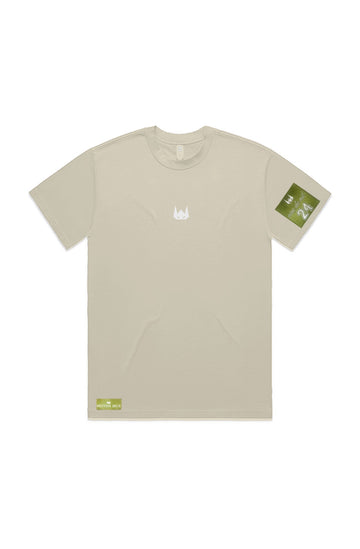 WOLFPACK UNLTD "BOLD STATEMENT" HEAVYWEIGHT OVERSIZED S/S EMBROIDERED TEE | BUTTER BEIGE