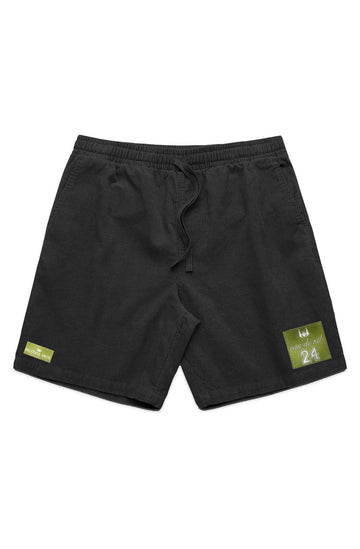 WOLFPACK UNLTD PREMIUM CORD SHORTS | BLACK