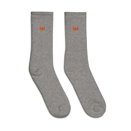 WOLFPACK UNLTD EMBROIDERED SOCKS | BROWN CLAY LOGO